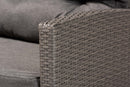 Adara Gray Fabric Upholstered and Gray Synthetic Rattan 4Pc Patio Set Baxton