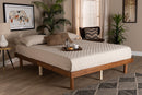 Fortuna Walnut Brown King Size Platform Bed Baxton