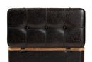 Leora Modern Dark Brown Faux Leather Oak Brown Large Storage Ottoman Baxton