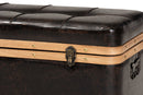 Leora Modern Dark Brown Faux Leather Oak Brown Large Storage Ottoman Baxton