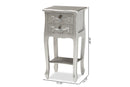 Melora Brushed Silver 2-Drawer End Table Baxton