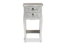 Melora Brushed Silver 2-Drawer End Table Baxton