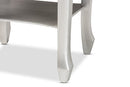 Melora Brushed Silver 2-Drawer End Table Baxton