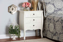 Melora White 3-Drawer Storage Cabinet Baxton