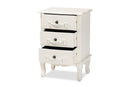 Merida White 3-Drawer End Table Baxton