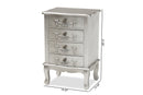 Merida Brushed Silver 4-Drawer End Table Baxton