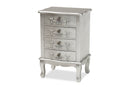 Merida Brushed Silver 4-Drawer End Table Baxton