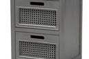 Danielle Gray and Synthetic Rattan 3-Drawer End Table Baxton