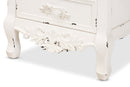 Firenze Walnut Brown and Antique White 3-Drawer End Table Baxton