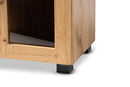 Laurien Oak Brown 2-Door Storage Cabinet w/Glass Doors Baxton