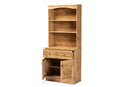 Gideon Oak Brown Buffet and Hutch Kitchen Cabinet Baxton