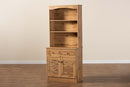 Gideon Oak Brown Buffet and Hutch Kitchen Cabinet Baxton