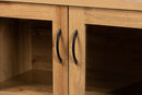 Adelina Oak Brown 2-Door Storage Cabinet w/Glass Doors Baxton