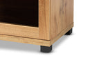 Adelina Oak Brown 2-Door Storage Cabinet w/Glass Doors Baxton