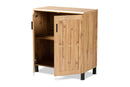 Kelly Oak Brown 2-Door Storage Cabinet Baxton