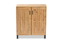 Kelly Oak Brown 2-Door Storage Cabinet Baxton
