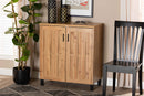 Kelly Oak Brown 2-Door Storage Cabinet Baxton
