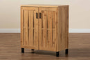 Kelly Oak Brown 2-Door Storage Cabinet Baxton