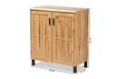 Kelly Oak Brown 2-Door Storage Cabinet Baxton