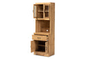 Bernard Oak Brown Kitchen Cabinet and Hutch Baxton