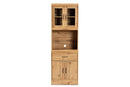 Bernard Oak Brown Kitchen Cabinet and Hutch Baxton