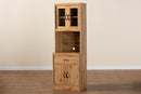 Bernard Oak Brown Kitchen Cabinet and Hutch Baxton
