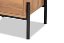 Kalena Industrial Natural Brown and Black Metal End Table Baxton