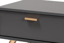 Yori Dark Gray and Gold Coffee Table Baxton