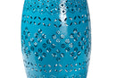 Layton Blue Finished Metal Outdoor Side Table Baxton