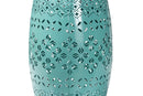 Layton Teal Finished Metal Outdoor Side Table Baxton