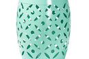 Evelyn Aqua Finished Metal Outdoor Side Table Baxton