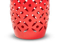 Evelyn Red Finished Metal Outdoor Side Table Baxton