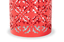 Disa Red Finished metal Outdoor Side Table Baxton