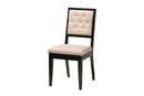 Rosine Modern Sand Fabric and Dark Brown 7-Piece Dining Set Baxton