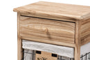 Marion Oak Brown and 1-Drawer End Table w/Baskets Baxton