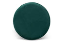 Raya Green Velvet Fabric Upholstered and Gold Finished Metal Ottoman Baxton