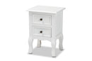 Bergen White 2-Drawer End Table Baxton