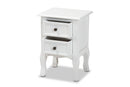 Bergen White 2-Drawer End Table Baxton
