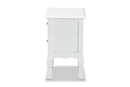 Bergen White 2-Drawer End Table Baxton