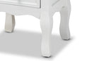 Bergen White 2-Drawer End Table Baxton