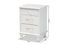 Edouard White 3-Drawer End Table Baxton