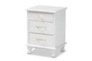 Edouard White 3-Drawer End Table Baxton