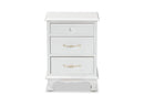 Edouard White 3-Drawer End Table Baxton