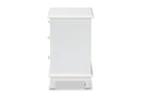 Edouard White 3-Drawer End Table Baxton