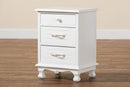 Edouard White 3-Drawer End Table Baxton