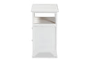 Kallima White 2-Drawer End Table Baxton