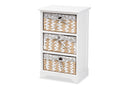 Nami White 3-Basket Storage Unit Baxton
