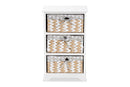 Nami White 3-Basket Storage Unit Baxton