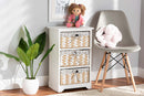 Nami White 3-Basket Storage Unit Baxton