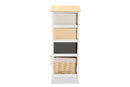 Sherwin Multi-Colored Wood 3-Drawer Storage Unit w/Basket Baxton